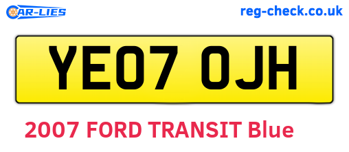 YE07OJH are the vehicle registration plates.