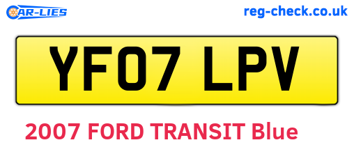 YF07LPV are the vehicle registration plates.