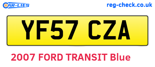 YF57CZA are the vehicle registration plates.