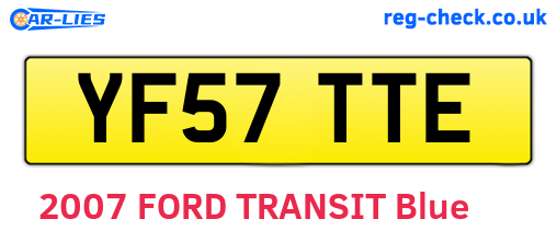 YF57TTE are the vehicle registration plates.
