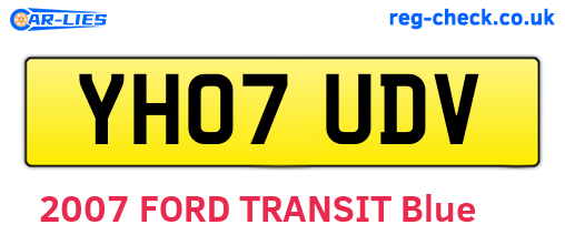 YH07UDV are the vehicle registration plates.