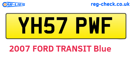 YH57PWF are the vehicle registration plates.