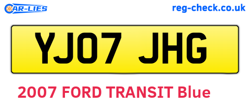 YJ07JHG are the vehicle registration plates.