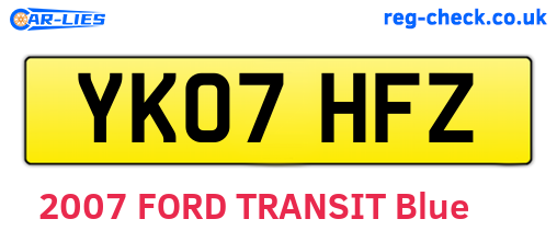 YK07HFZ are the vehicle registration plates.