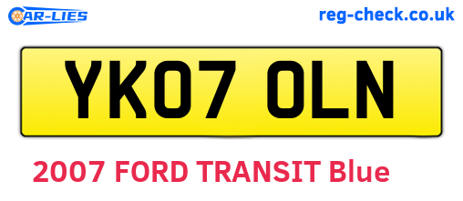 YK07OLN are the vehicle registration plates.