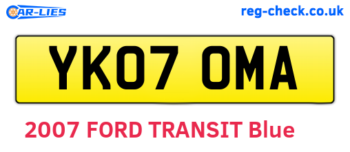 YK07OMA are the vehicle registration plates.