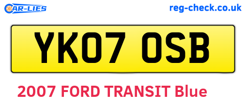 YK07OSB are the vehicle registration plates.