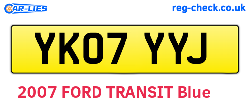 YK07YYJ are the vehicle registration plates.
