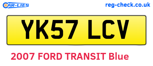 YK57LCV are the vehicle registration plates.