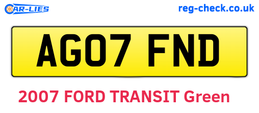 AG07FND are the vehicle registration plates.