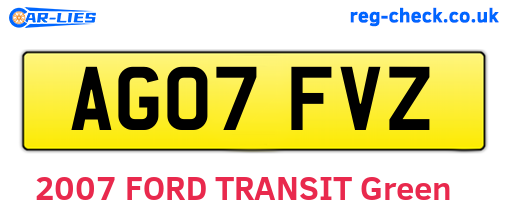 AG07FVZ are the vehicle registration plates.