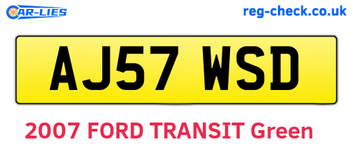AJ57WSD are the vehicle registration plates.