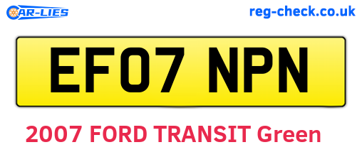 EF07NPN are the vehicle registration plates.