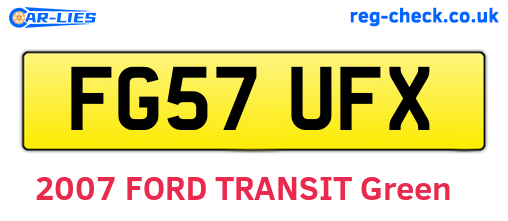 FG57UFX are the vehicle registration plates.