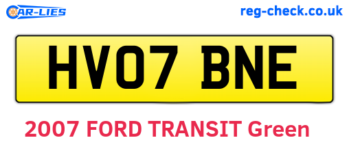 HV07BNE are the vehicle registration plates.