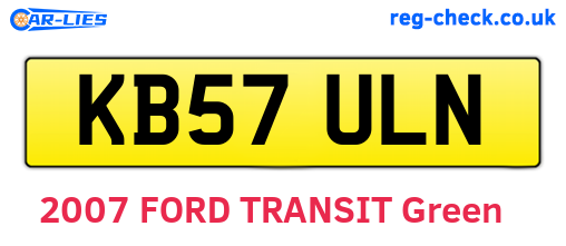 KB57ULN are the vehicle registration plates.