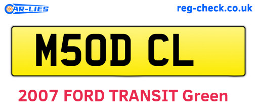 M50DCL are the vehicle registration plates.
