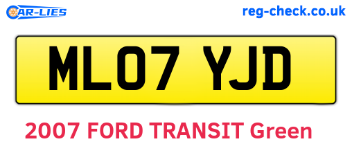 ML07YJD are the vehicle registration plates.