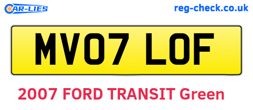 MV07LOF are the vehicle registration plates.