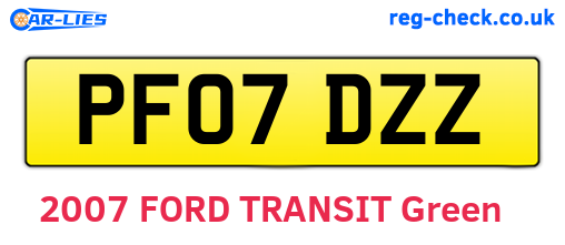 PF07DZZ are the vehicle registration plates.