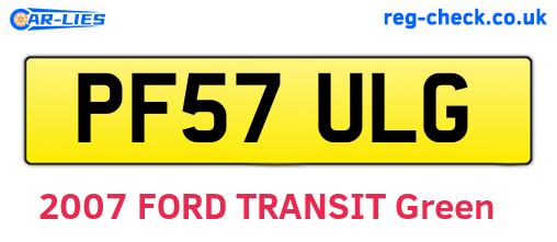 PF57ULG are the vehicle registration plates.