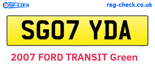 SG07YDA are the vehicle registration plates.