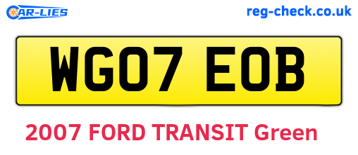 WG07EOB are the vehicle registration plates.