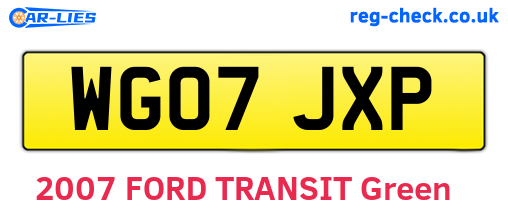 WG07JXP are the vehicle registration plates.