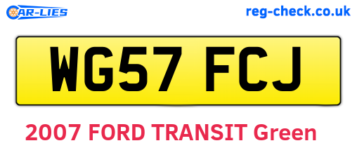 WG57FCJ are the vehicle registration plates.