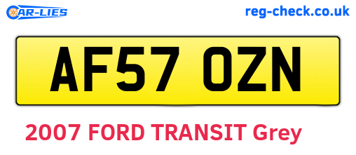 AF57OZN are the vehicle registration plates.