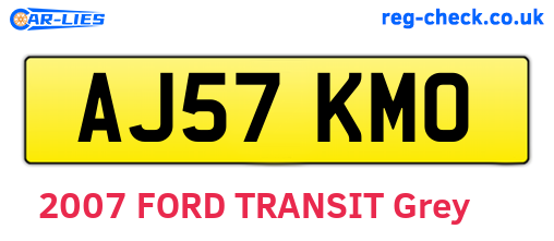 AJ57KMO are the vehicle registration plates.