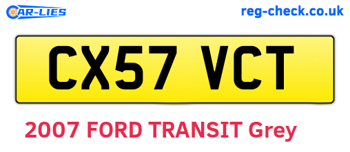 CX57VCT are the vehicle registration plates.