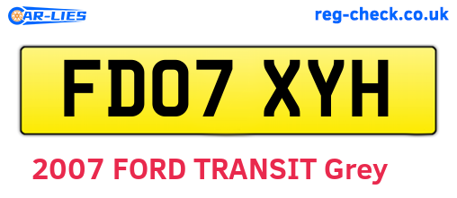 FD07XYH are the vehicle registration plates.