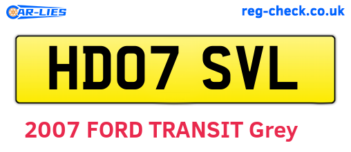 HD07SVL are the vehicle registration plates.