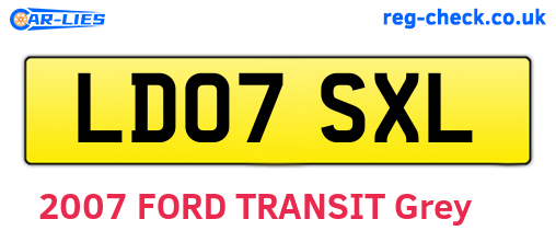 LD07SXL are the vehicle registration plates.