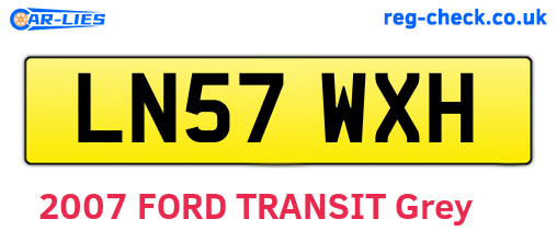 LN57WXH are the vehicle registration plates.