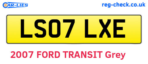 LS07LXE are the vehicle registration plates.