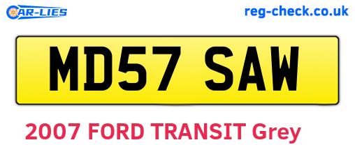 MD57SAW are the vehicle registration plates.
