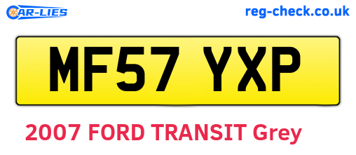 MF57YXP are the vehicle registration plates.