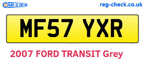 MF57YXR are the vehicle registration plates.