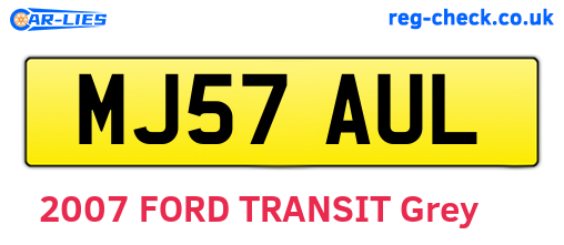 MJ57AUL are the vehicle registration plates.
