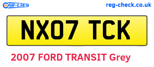 NX07TCK are the vehicle registration plates.
