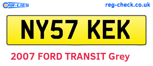 NY57KEK are the vehicle registration plates.