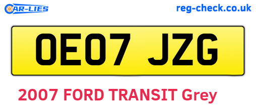 OE07JZG are the vehicle registration plates.