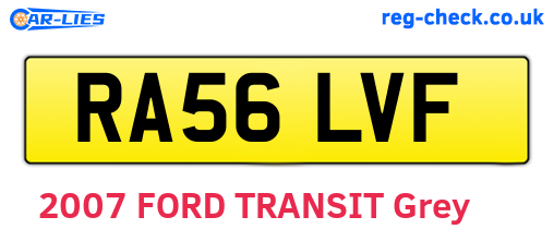 RA56LVF are the vehicle registration plates.