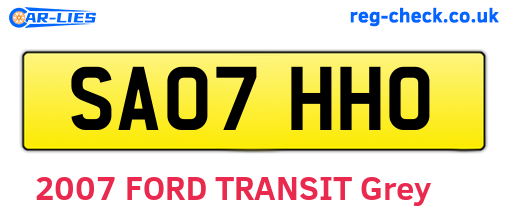 SA07HHO are the vehicle registration plates.