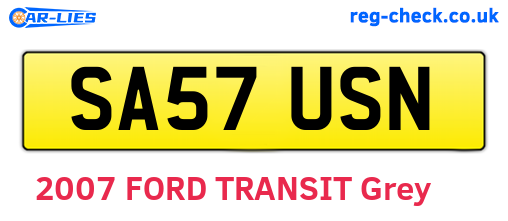 SA57USN are the vehicle registration plates.