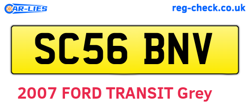 SC56BNV are the vehicle registration plates.