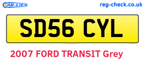 SD56CYL are the vehicle registration plates.