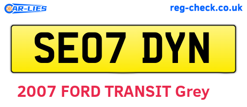 SE07DYN are the vehicle registration plates.